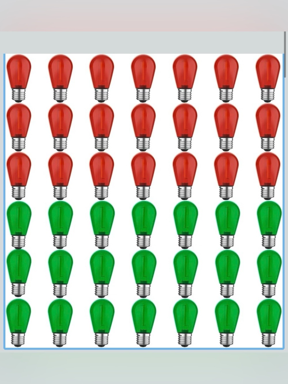 Red and Green Party Bulb Lights - Multi-Pack Decorative Bulbs